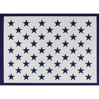 50 Star Field Stencil - US/American Flag - 7.25 Inch HX 10.25L Inch - 3/4  Inch Stars