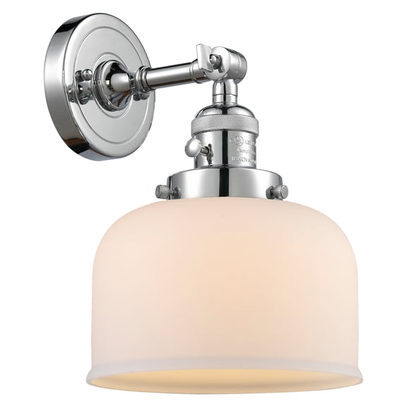 Innovations 203SW-PC-G71-LED Large Bell 1 Light Sconce part of the Franklin Restoration Collection, Polished Chrome