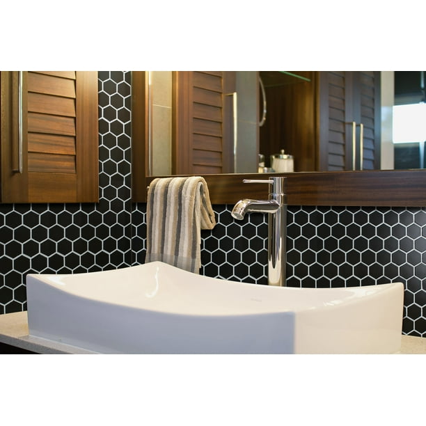Ws Tiles Value Matte Black 11 8 In X 10 2 Porcelain 1 Hexagon Mosaic Floor Wall Tile 9 Sq Ft Case Com - Matte Black Bathroom Tiles Ws Tiles Value Matte Black 11 8 In X 10 2 Porcelain 1 Hexagon Mosaic Floor Wall Tile 9 Sq Ft Case Com - Matte Black Bathroom Tiles