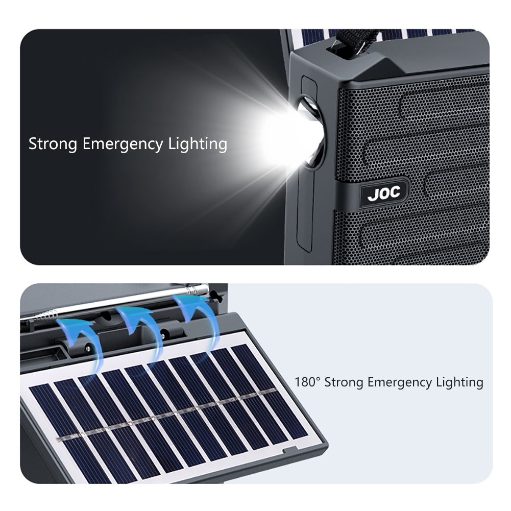 Multi-Band AM/FM/SW1-2 Radio Portable with Bluetooth Speaker, USB TF Card Playing, Strong Emergency Lighting, Solar/USB-C Rechargeable Radio, Transistor Radios Portable AM FM SW, Bluetooth Radio