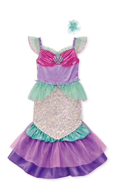 Coral Cutie Mermaid Costume for Toddler Girls, 2T, by Way to Celebrate