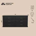 thumbnail image 4 of Clifford Traditional Dresser in Black (6-Drawer), 4 of 8