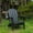 Black, variant on Olurrisa Folding Adirondack Chair with Dual Cup Holder - Composite Adirondack Chair with Wood Texture- ,Navy Blue