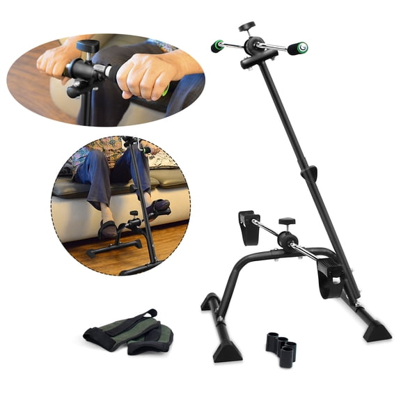 Happydeer Portable Pedal Exerciser with Adjustable Tension, Compact Home Exercise Bike for Arm and Leg Workout, Fitness Equipment