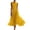 Yellow #1, variant on Draped Neck Midi Dress for Women Sleeveless Cinched Waist Pleated Dresses Summer Wedding Guest Party Cocktail Dresses, 2XL