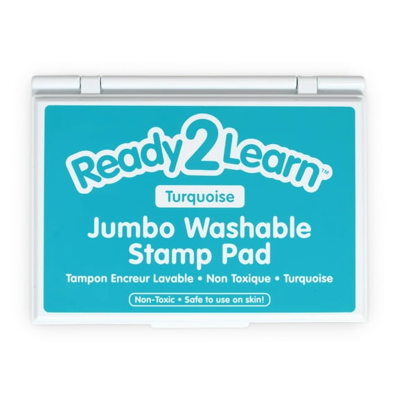 READY 2 LEARN Jumbo Washable Stamp Pad - Turquoise - 6.2"L x 4.1"W