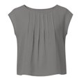thumbnail image 6 of Mifsaly Cotton Linen Crop Tops Women Pleated Crewneck Summer Shirts Lightweight Breathable Beach Vacation Blouse Loose Casual Tshirts M, 6 of 9