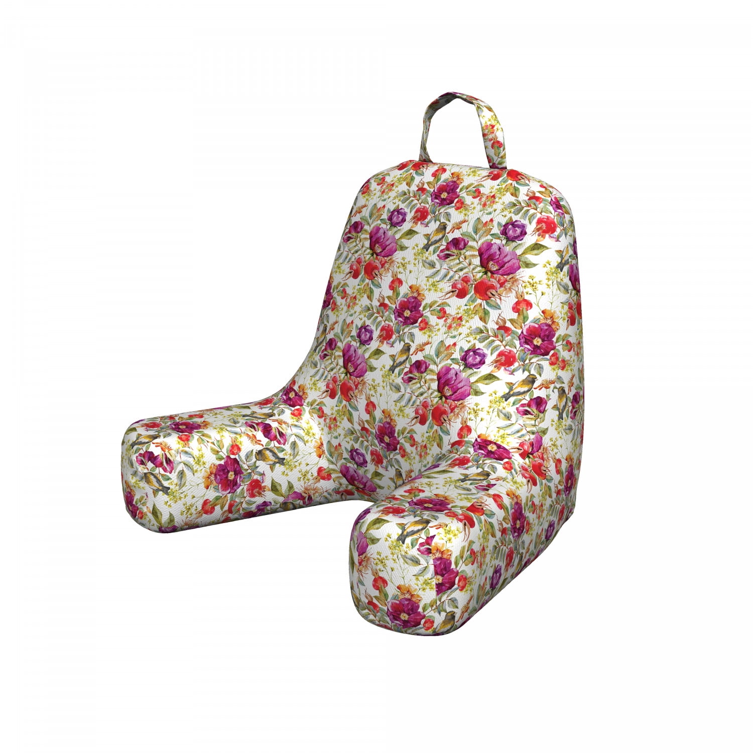 Floral Reading Pillow, Hot Pink Purple Colored Flowers ...