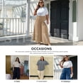 thumbnail image 6 of SHEWIN Women's Plus Size Wide Leg Pants High Waisted Lounge Pants Casual Long Trousers with Pockets 1X-5X, 6 of 9