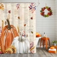thumbnail image 3 of Shower Curtains for Bathroom-48"x72",Thanksgiving Pumpkin Sunflowers Waterproof Bath Curtain Grommet Shower Curtain Set, 3 of 7
