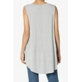 thumbnail image 2 of Women's S~3X Essentials Luxe Jersey Tunic V-Neck Relaxed Fit Sleeveless Top, 2 of 7