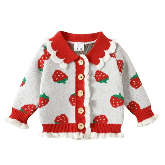 Younger Tree Baby Girl Cardigan Sweaters Long Sleeve Button Closure Knitted Cable Cardigan Coat for 9-12 Months