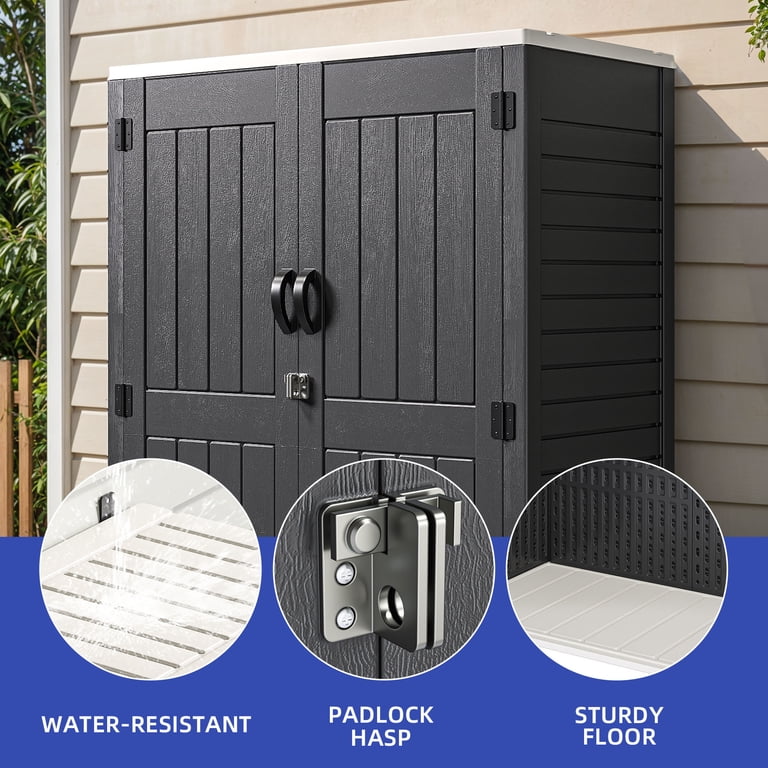 Uforic Outdoor Storage Shed, 59 Cu Ft Tool Shed Ideal for Garden