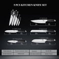thumbnail image 2 of WILDMOK Professional Knife Set, 5 Pieces Kitchen Knife Set, German Stainless Steel Chef Knife Set with Gift Box, Black Pakkawood Handle, 2 of 8