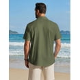 thumbnail image 5 of COOFANDY Mens Short Sleeve Button Down Shirts Cotton Casual Summer Shirts Textured Beach Vacation Outfits, 5 of 6