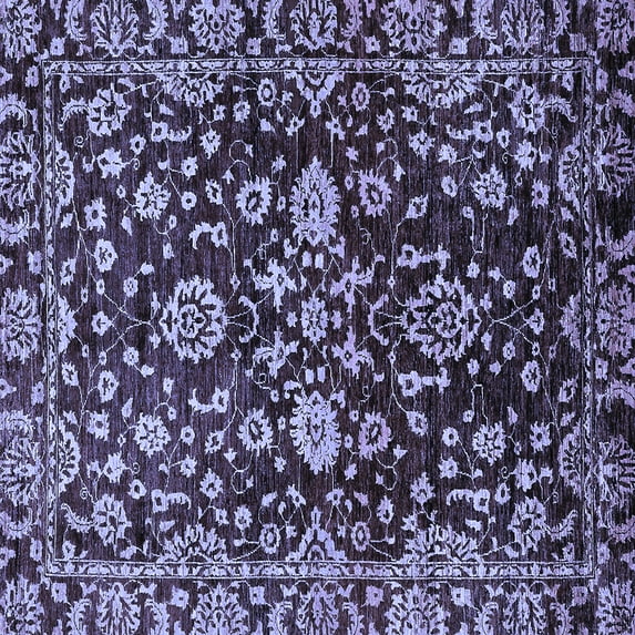 Ahgly Company Machine Washable Indoor Square Abstract Blue Modern Area Rugs, 7' Square