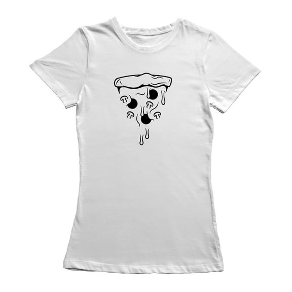 Melty Pizza Slice Face Graphic Women's T-shirt