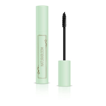 NATURABLOOM Natural Vegan Black Mascara With Jojoba - Extra Volume and Length For Stunning Lashes - Hypoallergenic, Smudge-proof & Long-lasting mascara - Organic, Cruelty-Free - Made in Italy 9.5ml