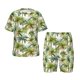 thumbnail image 1 of Balery Green Hawaii Palms Conjunto de Pijama Infantil de Manga Corta con Estampado – Ropa de Dormir de Algodón Suave-Medium, 1 of 6