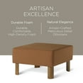 thumbnail image 4 of Maven Lane Lena Contemporary Upholstered Ottoman with Refined Brown Wood Finish, 4 of 6