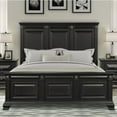 thumbnail image 3 of Roundhill Furniture Vintage Black Wood Bedroom Set, King Panel Bed, Dresser, Mirror, 2 Nightstands, 3 of 15