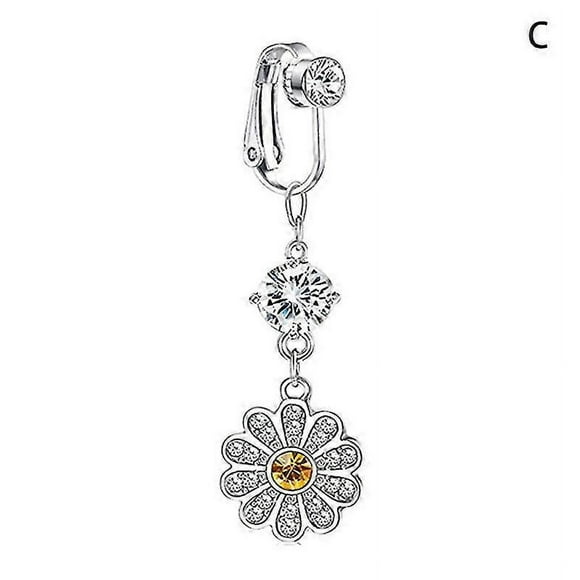 1pc Fake Belly Button Ring Fake Clip On Belly Piercing Non Piercing Navel Ring