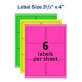 thumbnail image 5 of Avery Removable Multipurpose Labels, Assorted Neon, 3-1/3 x 4, 120 Labels (6481), 5 of 10