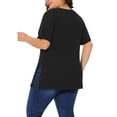 thumbnail image 4 of DARING DIVA Women's Plus Crew Neck Top 1X Black, 4 of 6