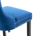 thumbnail image 2 of Set of 2 Velvet Fabric Dining Chairs Luxury Tufted Back with Nailed Trim and Back Ring Pull Home Kitchen Dining Room Chairs Armless Accent Side Chairs Solid Rubber Wood Legs, 2 of 7