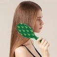 thumbnail image 2 of Green Christmas Tree Pattern Hair Brush,Girls Detangling Hair Brush,Glide Through Tangles with Ease for Wet & Dry Hair,8.8"X2.8", 2 of 7