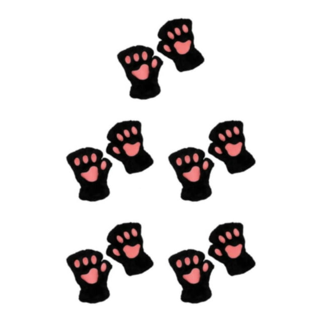Decodeary Gants Sans Doigts Application Large Restez Élégant et Chaud Gants Sans Doigts en Polyester Doux et Confortables Noir 5Set