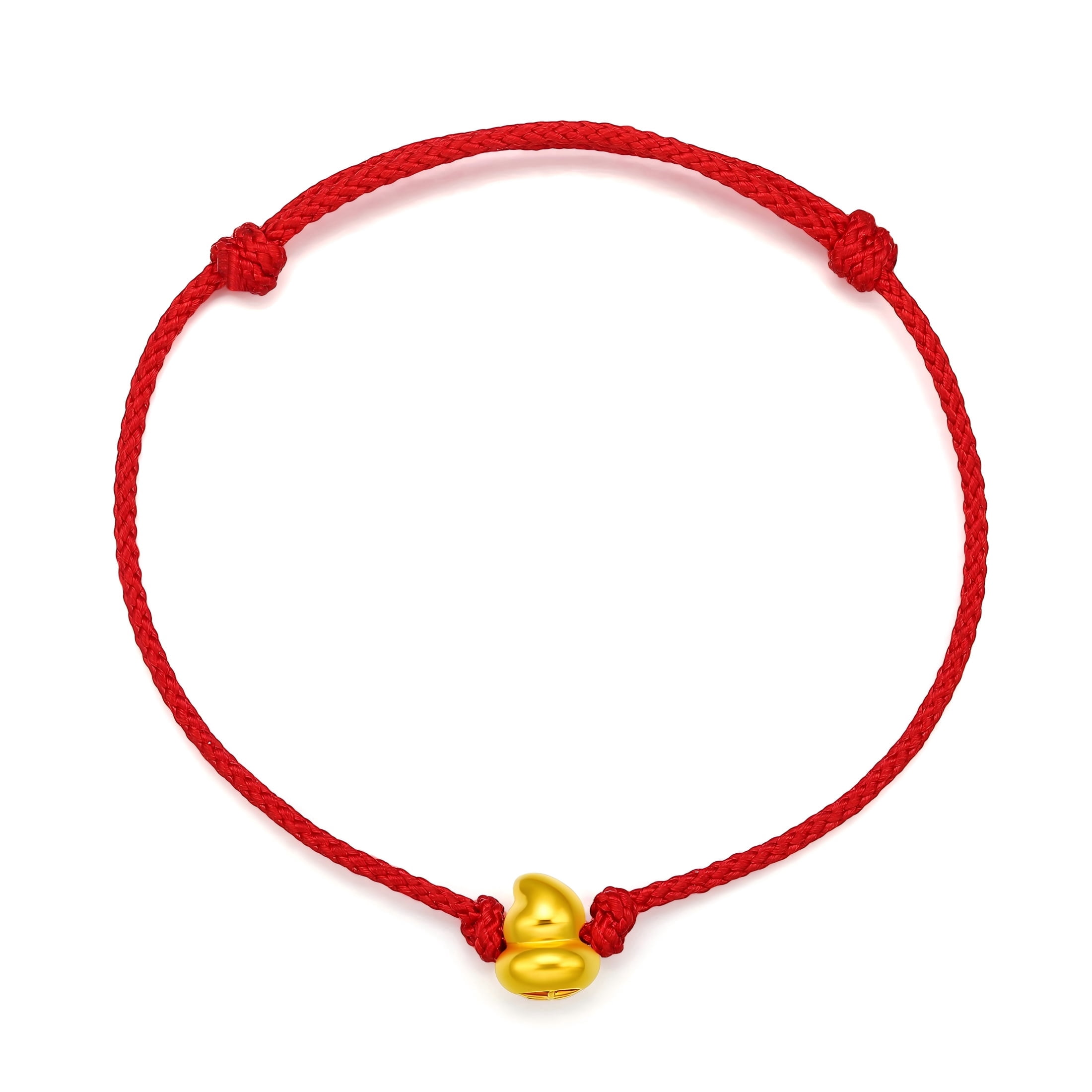 ZHOU LIU FU 24K Gold Gourd Charm Red String Bracelet, Adjustable Hulu Feng Shui Bracelet for Women & Men, Protection & Good Fortune