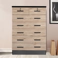 thumbnail image 6 of Cindy 7 Drawer Chest Wooden Dresser - Natural Oak & Dark Gray, 6 of 7