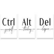 Ctrl Alt Del Wall Art Control Yourself Alter Your Thinking Delete Negativity Wall Art Inspirational Motivational Poster Positive Affirmations Posters for Home Classroom Room Wall Decor 12"x16"