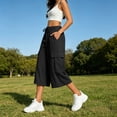 thumbnail image 5 of Eagokdc Lightweight Capri Pants for Women Loose Cotton Casual Sports Summer Wide Leg Capris With Pocket Size S-5XL, 5 of 8