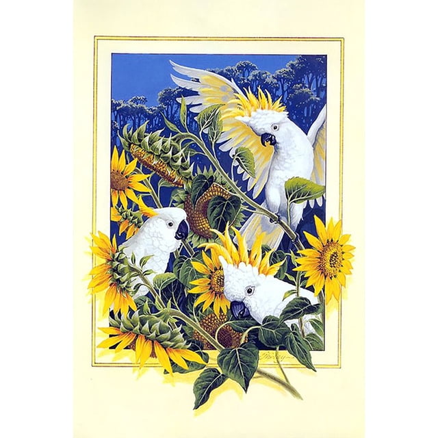 5D DIY Con Taladro Marco Girasol Loro 40x60cm