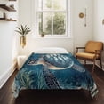 thumbnail image 4 of Nautical Sea Turtle Tapestry for Bedroom Wall Hanging Tapestry, Coastal Vintage Ocean Shells Ceiling Backdrop Tapestries Poster Blanket Wall Decor for Teens Room Living Room Dorm 59" x 90", 4 of 8