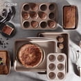 thumbnail image 3 of CAROTE 9-Piece Stackable Nonstick Bakeware Set, Includes Cookie Sheet, Muffin, Bread, Cake, Loaf & Roasting Pans, Gray & Khaki, 3 of 7