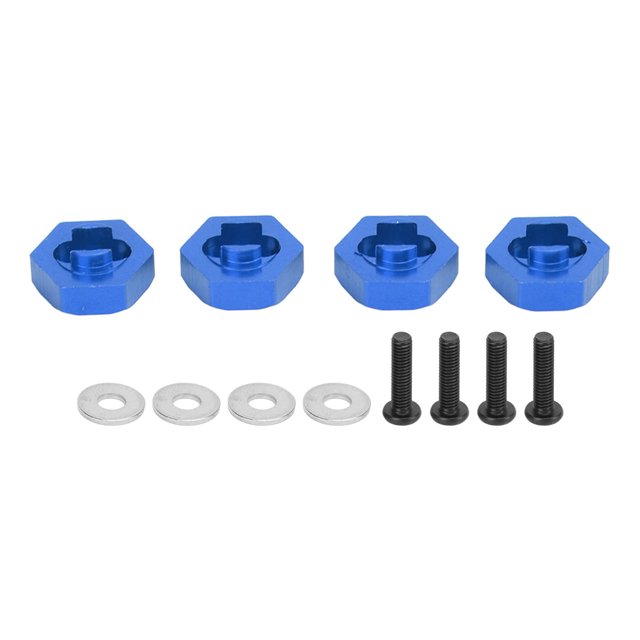 Adaptador de accionamiento de bujes hexagonales de rueda, 4 piezas Acoplador hexagonal de rueda de aleación de aluminio para camión RC Acoplador hexagonal de rueda de coche RC Multifuncional