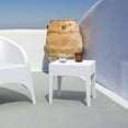 thumbnail image 3 of Luxury Commercial Living 18" White Outdoor Patio Wickerlook Square Side Table, 3 of 9