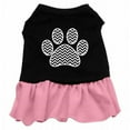 thumbnail image 1 of Chevron Paw Screen Print Dress Black With Light Pink Sm (10), 1 of 1