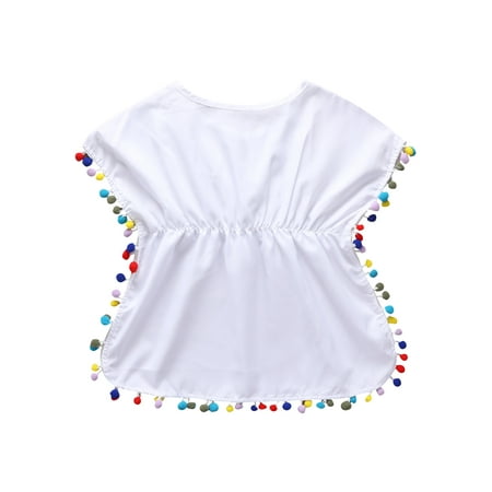 

FOCUSNORM Baby Girl Clothes Loose Style Dresses Round Collar Short Batwing Sleeves One-Piece