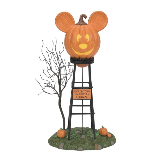 Department 56 Disney Village Pumpkintown Water Tower Halloween Village Building 12in H