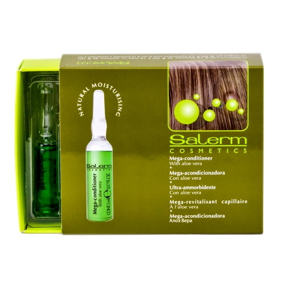 Salerm Cosmetics Mega Conditioner For Nature Moisturising Treatment - 12 Vial x 0.17 oz