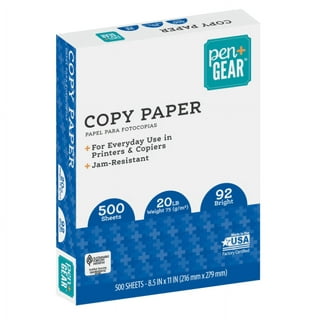 White Regular Copy Paper, 8 1/2 x 11, 3 Hole Punched, 500 Papers Per Pack.