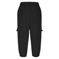 thumbnail image 6 of Taqqpue Women Capri Pants Casual Solid Color Elastic Waist Pants Hiking Pants Loose Fit Trousers with Pockets, 6 of 9
