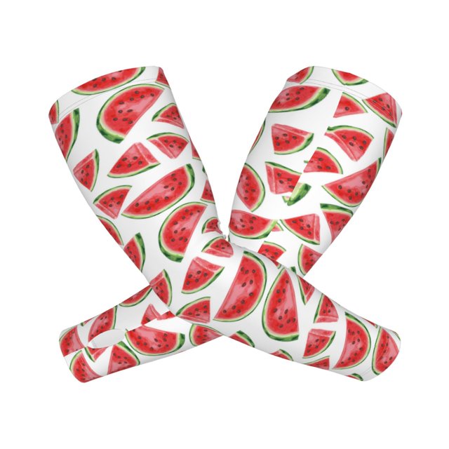 Fotbe Hand Drawn Watermelon Mangas para Brazos con Protección Solar UV- Cubrebrazos para Tatuajes – Mangas Deportivas Refrigerantes UPF 50 para Hombre y Mujer