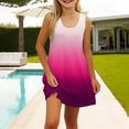 thumbnail image 3 of LTTVQM Dress for Girls Casual Sleeveless Sundresses Cute Gradient Tank Dress Basic Crew Neck Midi Dress with Pocket Hot Pink 7-8, 3 of 7