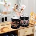 thumbnail image 5 of 2 PCS Plastic Storage Canister Clear with Lids Airtight Cotton Swabs Cans Bathroom Jar Floss Organizer Butterfly by Moon and Flowers, 5 of 6
