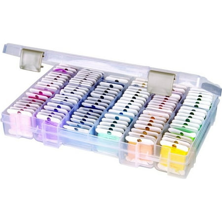 UPC: 0071617017750 | ArtBin 10.75in Floss Finder Storage 6 Fixed Compartments 12 Removable Dividers Clear 1 Piece 6840JN